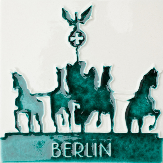 Berlin - Quadriga (monochrom grün)